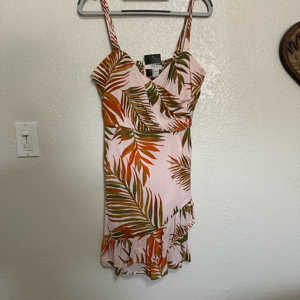 Tropical Leaf Print Dress